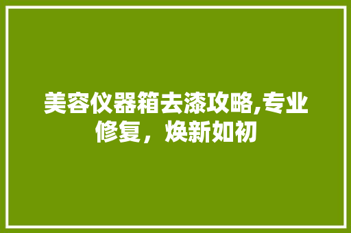 美容仪器箱去漆攻略,专业修复，焕新如初