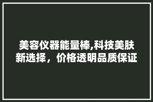 美容仪器能量棒,科技美肤新选择，价格透明品质保证