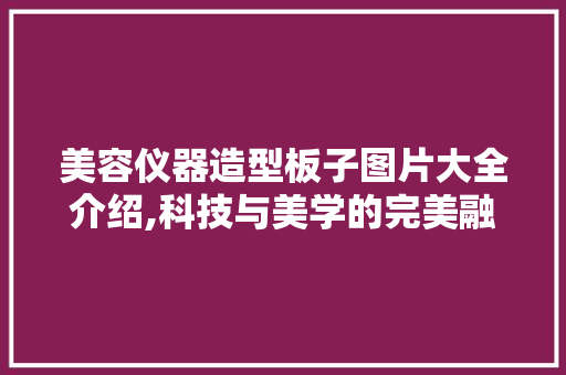 美容仪器造型板子图片大全介绍,科技与美学的完美融合