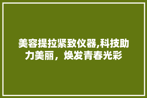美容提拉紧致仪器,科技助力美丽，焕发青春光彩