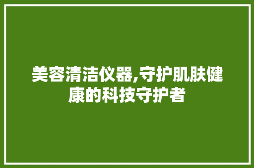 美容清洁仪器,守护肌肤健康的科技守护者