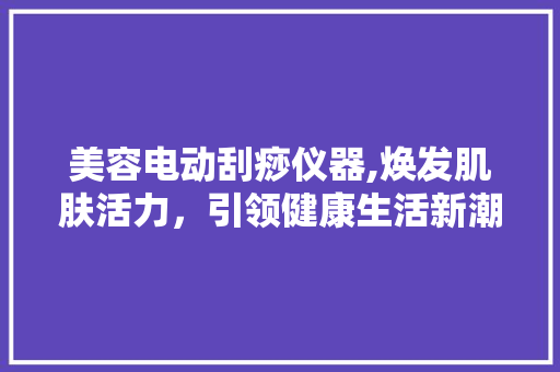 美容电动刮痧仪器,焕发肌肤活力，引领健康生活新潮流