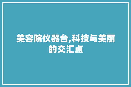 美容院仪器台,科技与美丽的交汇点