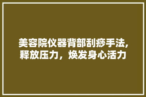 美容院仪器背部刮痧手法,释放压力，焕发身心活力