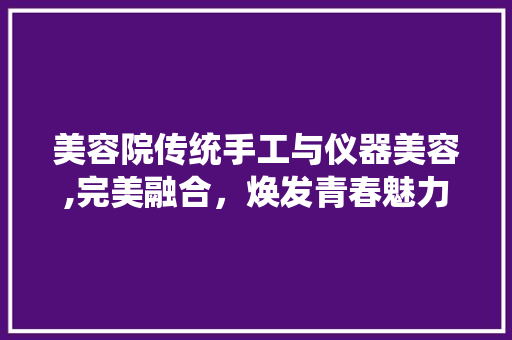 美容院传统手工与仪器美容,完美融合，焕发青春魅力