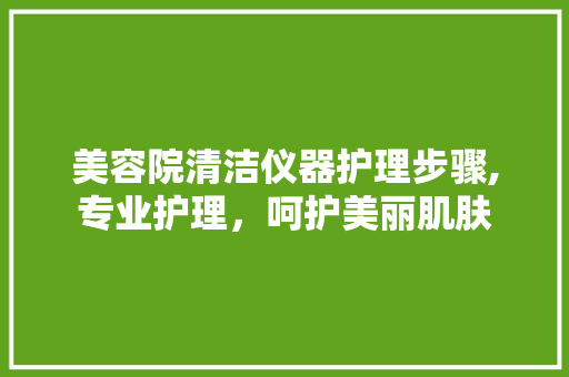 美容院清洁仪器护理步骤,专业护理，呵护美丽肌肤
