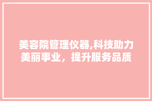 美容院管理仪器,科技助力美丽事业，提升服务品质