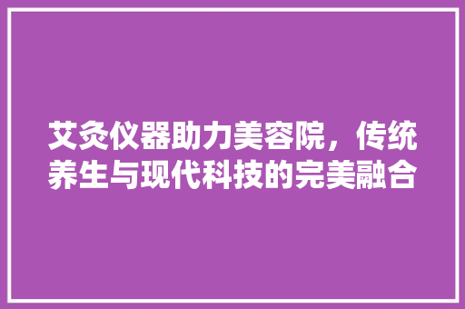 艾灸仪器助力美容院，传统养生与现代科技的完美融合