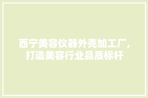 西宁美容仪器外壳加工厂,打造美容行业品质标杆
