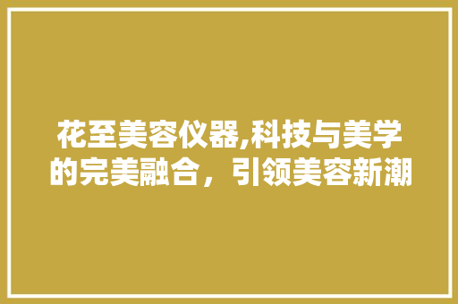 花至美容仪器,科技与美学的完美融合，引领美容新潮流