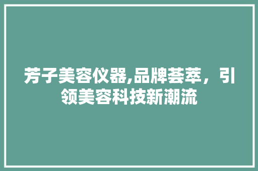 芳子美容仪器,品牌荟萃，引领美容科技新潮流