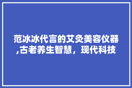 范冰冰代言的艾灸美容仪器,古老养生智慧，现代科技美容新宠