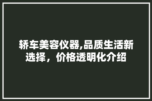 轿车美容仪器,品质生活新选择，价格透明化介绍 饮食大全