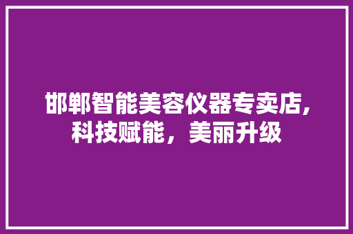 邯郸智能美容仪器专卖店,科技赋能，美丽升级