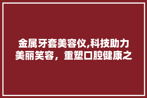 金属牙套美容仪,科技助力美丽笑容，重塑口腔健康之美 美体修身
