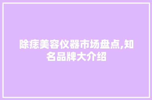 除痣美容仪器市场盘点,知名品牌大介绍