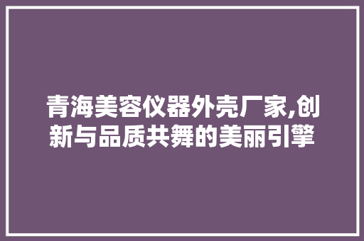 青海美容仪器外壳厂家,创新与品质共舞的美丽引擎