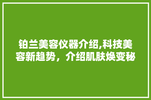 铂兰美容仪器介绍,科技美容新趋势，介绍肌肤焕变秘密 饮食大全