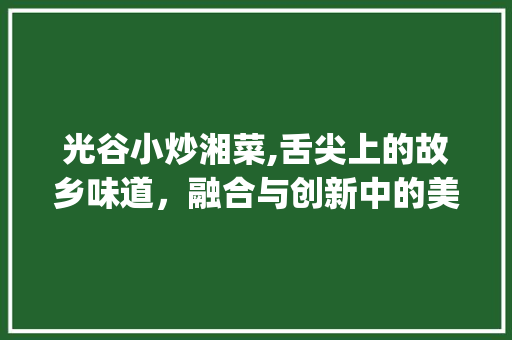 光谷小炒湘菜,舌尖上的故乡味道，融合与创新中的美食传奇_小炒湘菜光谷 饮食大全